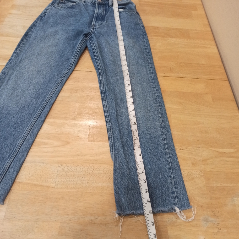 Reformation Womens High Rise Jeans Size 24x26 Blue Straight Fit Denim - Picture 15 of 16